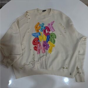 R13 Cream Textured Sweatshirt